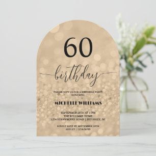 Silber-Gold-Glitter-Kalligrafie-Geburtstag Einladung