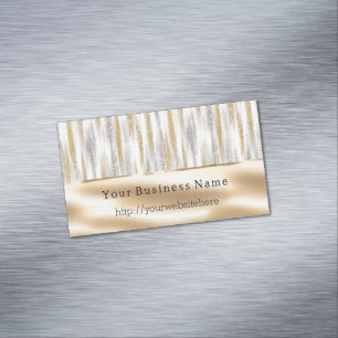 Silber Gold Glitzige Streifen Firmenname Webseite Magnetische Visitenkarte