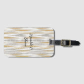 Silber Gold Glitzstreifen Gepäckanhänger (Vorderseite (Horizontal))