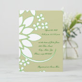 Silber, Gold, grünes Brautparty Einladung (Stehend Vorderseite)