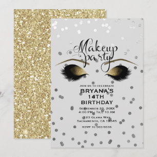 Silber & Gold Make-up Wimpern Schönheits-Punkte Pa Einladung