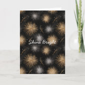Silber Gold Schwarz Weihnachtsfeier Karte (Vorderseite)
