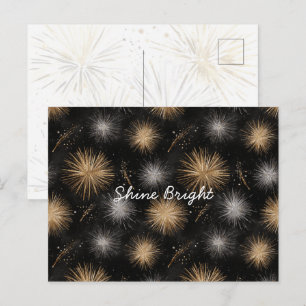 Silber Gold Schwarz Weihnachtsfeier  Postkarte