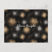 Silber Gold Schwarz Weihnachtsfeier  Postkarte (Vorderseite)