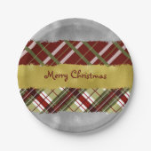 Silber, Gold und Karierte 7" Rundpapierplatte Pappteller (Vorderseite)