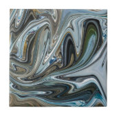 Silber, Gold und türkisfarbenes abstraktes Muster Fliese (Vorderseite)