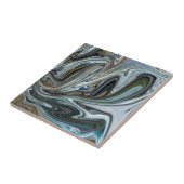 Silber, Gold und türkisfarbenes abstraktes Muster Fliese (Seite)