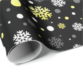 Silber & Gold Weihnachtsschneemuster Weihnachtsfei Geschenkpapier (Rolleneckpunkt)