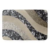 Silber Gold Welle Glitter Glam 1 Badematte (Vorderseite)