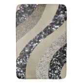 Silber Gold Welle Glitter Glam 1 Badematte (Vorderseite Vertikal)