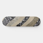 Silber Gold Welle Glitter Glam 1 Skateboard (Horizontal)