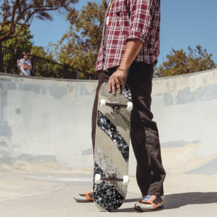 Silber Gold Welle Glitter Glam 1  Skateboard