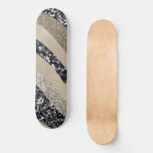 Silber Gold Welle Glitter Glam 1 Skateboard (Vorderseite)