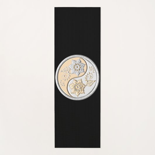 Silber & Gold Yin Yang Yogamatte (Vorderseite)