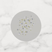 Silber-Grau-Farbtöne mit Punkten Konfetti (Klein Vorderseite)