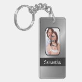 Silber-Grau-Foto Schlüsselanhänger (Vorderseite links)