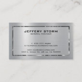 Silber Grau gebürstete Aluminium Textur Visitenkarte (Rückseite)