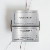 Silber Grau gebürstete Aluminium Textur Visitenkarte