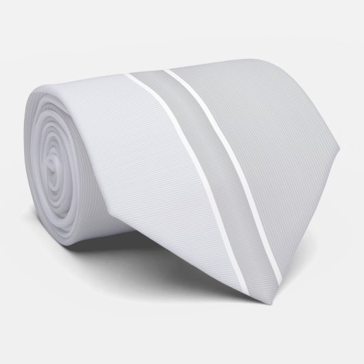 Silber/Grau gestreift Krawatte (Gerollt)