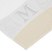 Silber/Grau/Gold-Minimal-Monogramm Kurzer Tischläufer (Ecke)