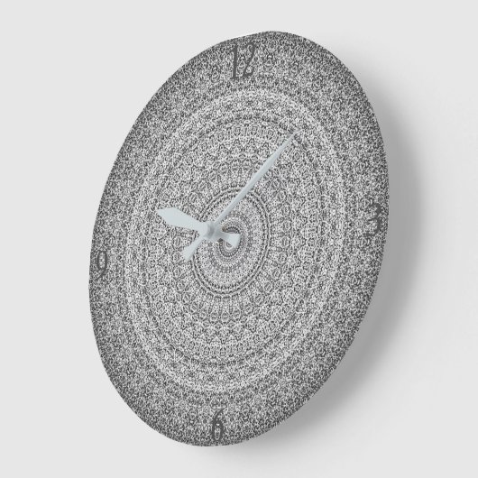 Silber/Grau Mandala Große Wanduhr (Winkel)