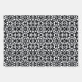 Silber (grau), Schwarz-Weiß-Muster Geschenkpapier Set (Vorderseite 3)