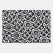 Silber (grau), Schwarz-Weiß-Muster Geschenkpapier Set (Vorderseite)