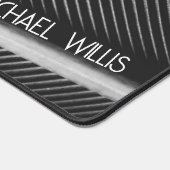 Silber graue Federstruktur Textur Linien Individue Schreibtischunterlage (Ecke)