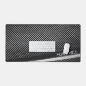 Silber graue Federstruktur Textur Linien Individue Schreibtischunterlage (Tastatur & Maus)