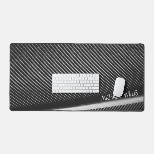 Silber graue Federstruktur Textur Linien Individue Schreibtischunterlage (Tastatur & Maus)