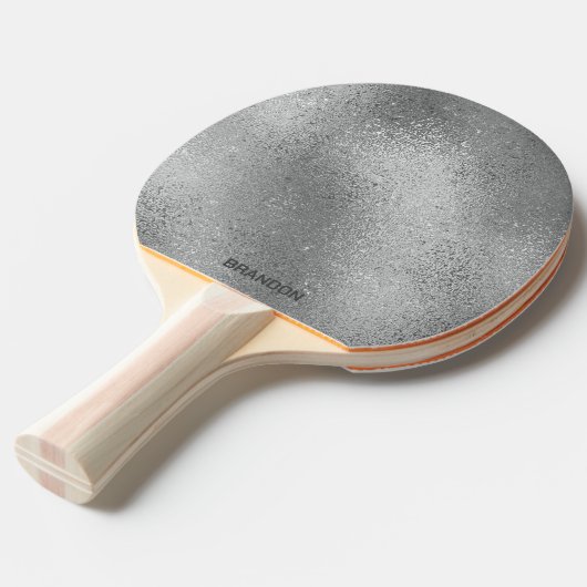 Silber-graue, schimmernde Glasstruktur Tischtennis Schläger (Vorderseite)