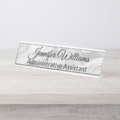 Silber-, Graues und Weiß Schreibtischnamensplakette (Vorderseite )