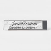 Silber-, Graues und Weiß Schreibtischnamensplakette (Vorderseite )