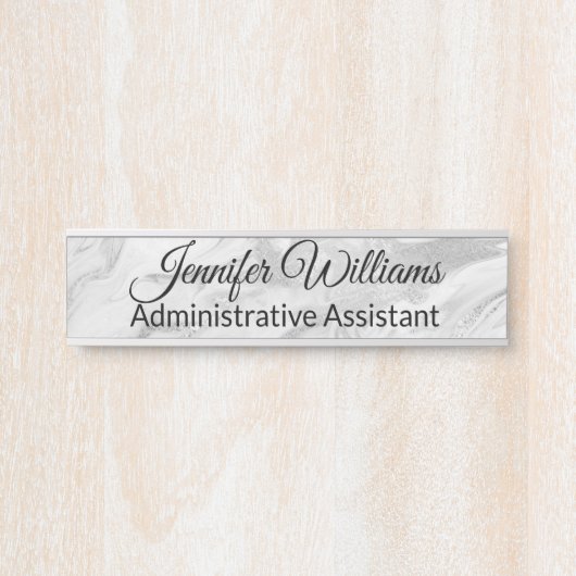 Silber-, Graues und Weiß Türschild (Vorderseite )