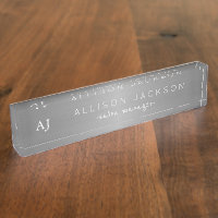 Silber-Graustahl-Metallic-Firmenname Monogram