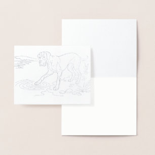 Silber Great Dane Folienkarte