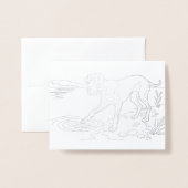 Silber-Great Dane Folienkarte (Vorderseite mit Umschlag)