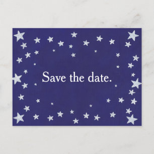 Silber hat Marine-Blau-Save the Date Postkarte in