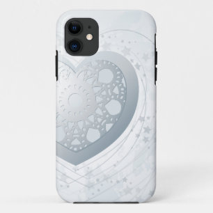 Silber Herz, iPhone 5 Fall 11 Hülle