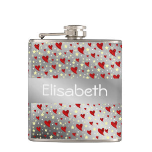 Silber, Herz, lila, Dekoration, Medaille, Award, f Flachmann