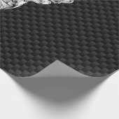 Silber Hirsch Kopf auf Carbon Fibre Style Dekorati Geschenkpapier (Ecke)