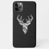 Silber Hirsch Kopf Carbon Fibre Style Print Case-Mate iPhone Hülle (Rückseite)