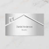 Silber House Dach moderner QR-Code Visitenkarte (Vorderseite)