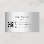Silber House Dach moderner QR-Code Visitenkarte (Rückseite)
