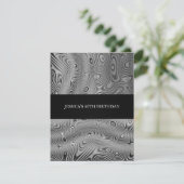 Silber Imitat Seidenstoffe Abstrakte Geburtstagspa Einladung (Stehend Vorderseite)