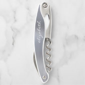 Silber-Imitate Gestrickte Personalisierte Schrift Kellnermesser (Rückseite)