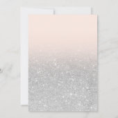 Silber Imitate Glitzer Rosa Ober Mädchen Dusche Einladung (Rückseite)