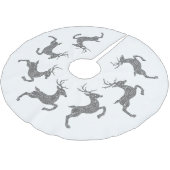 Silber Imitate Glitzer Textur Springen Hirsche For Polyester Weihnachtsbaumdecke (Schrägansicht)