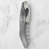 Silber-Imitate Pinselmetall-Monogramm-Skript Kellnermesser (Rückseite)