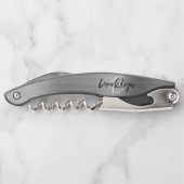 Silber-Imitate Pinselmetall-Monogramm-Skript Kellnermesser (Rückseite)